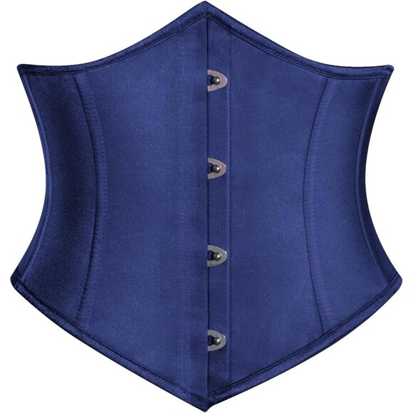 Women's Navy Blue Suitable Casual Wear Fishbone Wide Waist Corset Pirate Belt - Picture 1 of 9